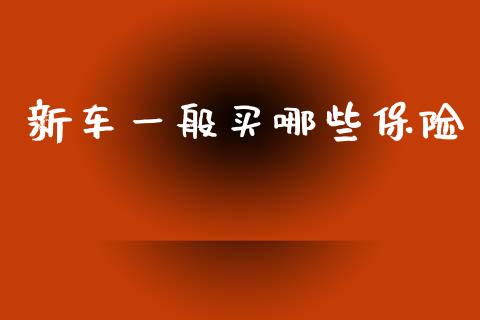 新车一般买哪些保险_https://m.lcjysmgs.com_基金管理_第1张