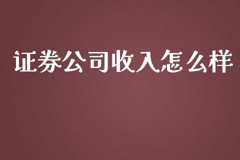 证券公司收入怎么样_https://m.lcjysmgs.com_股票交易_第1张