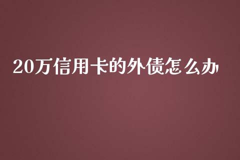 20万信用卡的外债怎么办_https://m.lcjysmgs.com_股权投资_第1张