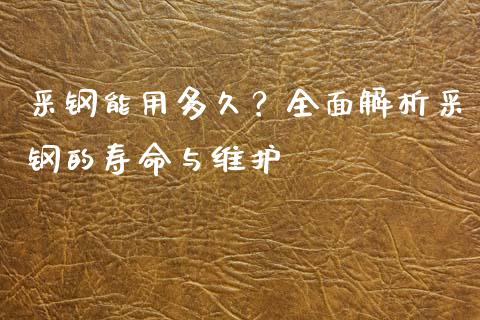 采钢能用多久？全面解析采钢的寿命与维护_https://m.lcjysmgs.com_金融服务_第1张
