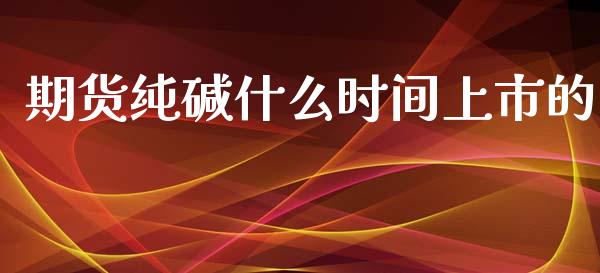 期货纯碱什么时间上市的_https://m.lcjysmgs.com_基金管理_第1张