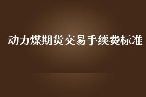 动力煤期货交易手续费标准_https://m.lcjysmgs.com_金融服务_第1张