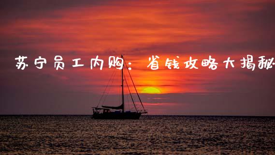 苏宁员工内购：省钱攻略大揭秘_https://m.lcjysmgs.com_股权投资_第1张