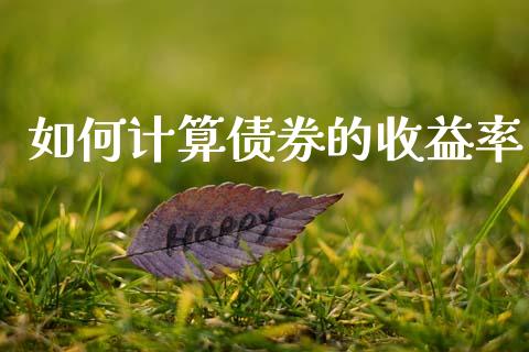 如何计算债券的收益率_https://m.lcjysmgs.com_股票交易_第1张