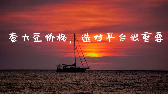 查大豆价格，选对平台很重要_https://m.lcjysmgs.com_金融服务_第1张