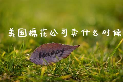 美国棉花公司卖什么时候_https://m.lcjysmgs.com_股权投资_第1张