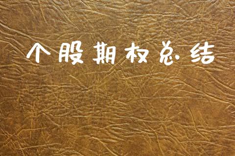 个股期权总结_https://m.lcjysmgs.com_金融服务_第1张