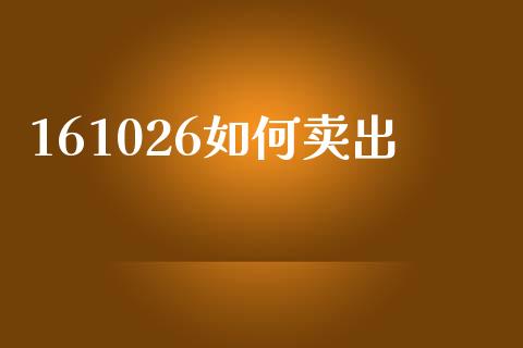 161026如何卖出_https://m.lcjysmgs.com_股权投资_第1张