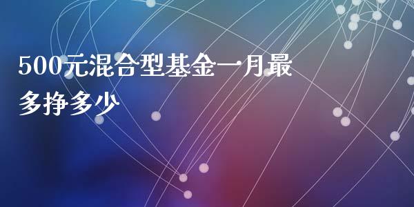 500元混合型基金一月最多挣多少_https://m.lcjysmgs.com_股票交易_第1张