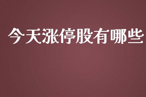 今天涨停股有哪些_https://m.lcjysmgs.com_基金管理_第1张