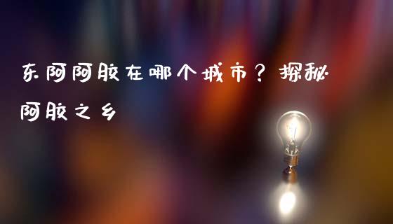 东阿阿胶在哪个城市？探秘阿胶之乡_https://m.lcjysmgs.com_股权投资_第1张