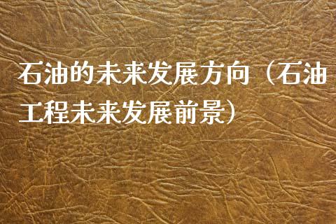 石油的未来发展方向（石油工程未来发展前景）_https://m.lcjysmgs.com_金融服务_第1张