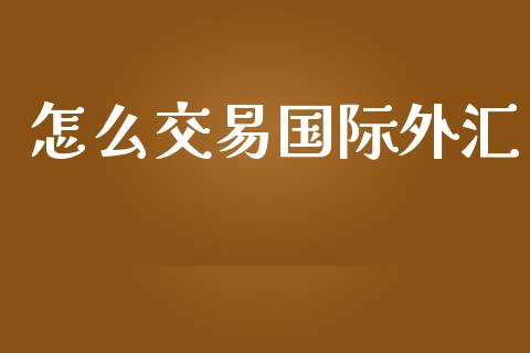 怎么交易国际外汇_https://m.lcjysmgs.com_股票交易_第1张