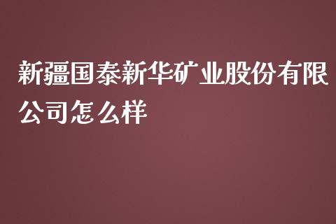 新疆国泰新华矿业股份有限公司怎么样_https://m.lcjysmgs.com_基金管理_第1张