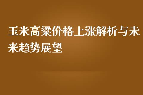 玉米高粱价格上涨解析与未来趋势展望_https://m.lcjysmgs.com_股权投资_第1张
