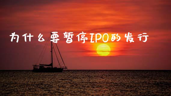 为什么要暂停IPO的发行_https://m.lcjysmgs.com_股票交易_第1张