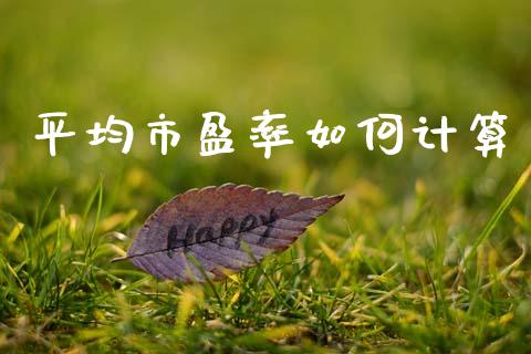 平均市盈率如何计算_https://m.lcjysmgs.com_股权投资_第1张
