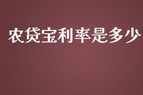 农贷宝利率是多少_https://m.lcjysmgs.com_股票交易_第1张