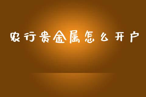 农行贵金属怎么开户_https://m.lcjysmgs.com_金融服务_第1张