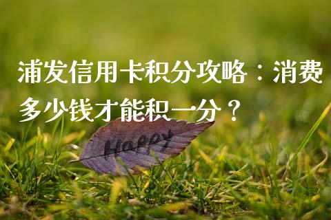 浦发信用卡积分攻略:消费多少钱才能积一分?_股权投资_第1张_股权投资_基金管理_股票交易_金融服务 浦发信用卡积分攻略:消费多少钱才能积一分?_https://m.lcjysmgs.com_股权投资_第1张