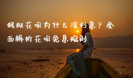 蚂蚁花呗为什么没利息？全面解析花呗免息规则_https://m.lcjysmgs.com_金融服务_第1张