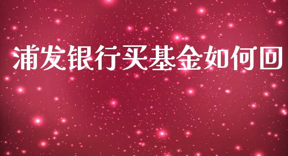 浦发银行买基金如何回_https://m.lcjysmgs.com_股票交易_第1张