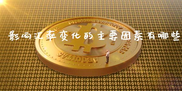 影响汇率变化的主要因素有哪些_https://m.lcjysmgs.com_基金管理_第1张