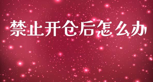 禁止开仓后怎么办_https://m.lcjysmgs.com_股权投资_第1张