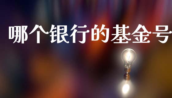 哪个银行的基金号_https://m.lcjysmgs.com_基金管理_第1张