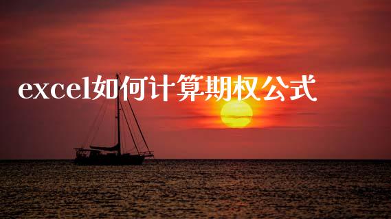 excel如何计算期权公式_https://m.lcjysmgs.com_金融服务_第1张