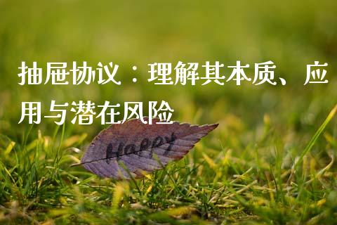 抽屉协议:理解其本质、应用与潜在风险_金融服务_第1张_股权投资_基金管理_股票交易_金融服务 抽屉协议:理解其本质、应用与潜在风险_https://m.lcjysmgs.com_金融服务_第1张