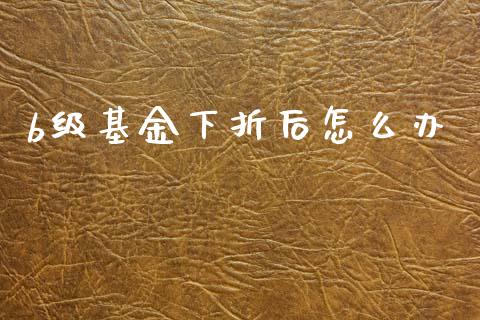 b级基金下折后怎么办_https://m.lcjysmgs.com_股票交易_第1张