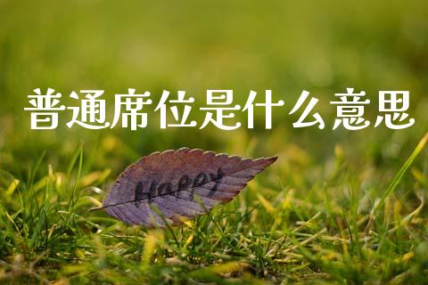 普通席位是什么意思_https://m.lcjysmgs.com_基金管理_第1张