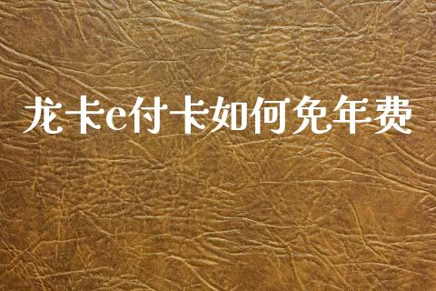 龙卡e付卡如何免年费_https://m.lcjysmgs.com_金融服务_第1张