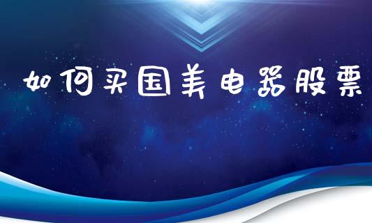 如何买国美电器股票_https://m.lcjysmgs.com_股票交易_第1张