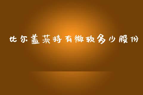 比尔盖茨持有微软多少股份_https://m.lcjysmgs.com_股票交易_第1张