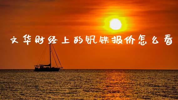 文华财经上的钒铁报价怎么看_https://m.lcjysmgs.com_金融服务_第1张