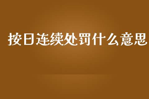 按日连续处罚什么意思_https://m.lcjysmgs.com_基金管理_第1张
