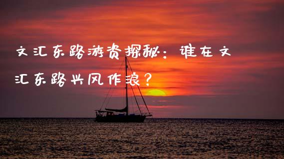 文汇东路游资探秘：谁在文汇东路兴风作浪？_https://m.lcjysmgs.com_股权投资_第1张