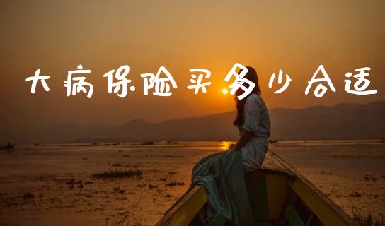 大病保险买多少合适_https://m.lcjysmgs.com_股票交易_第1张