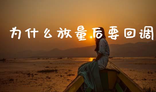 为什么放量后要回调_https://m.lcjysmgs.com_股权投资_第1张