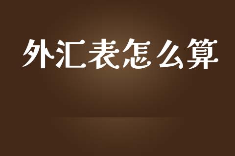 外汇表怎么算_https://m.lcjysmgs.com_股权投资_第1张