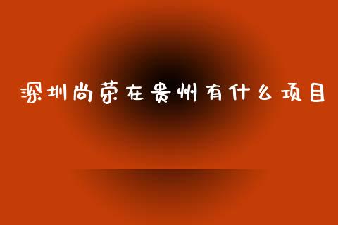 深圳尚荣在贵州有什么项目_https://m.lcjysmgs.com_基金管理_第1张