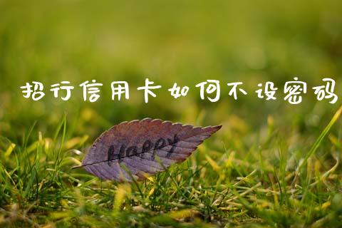 招行信用卡如何不设密码_https://m.lcjysmgs.com_金融服务_第1张